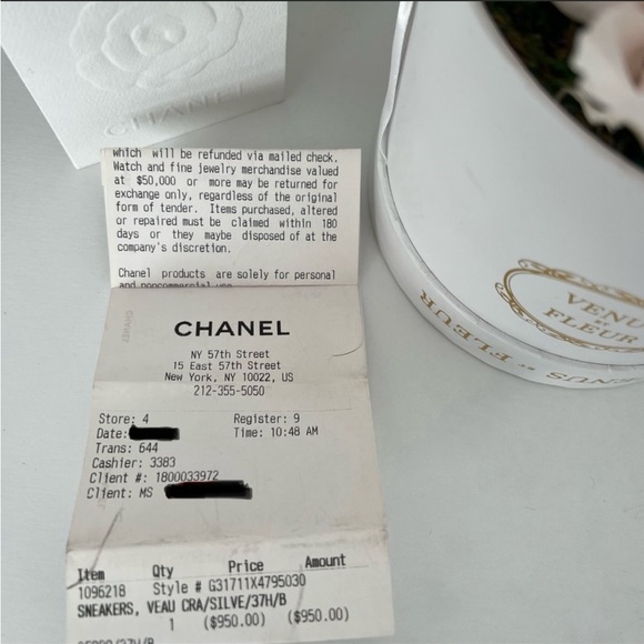 CHANEL Leather Silver Metallic Sneakers. 37 1/5 - Picture 2 of 8